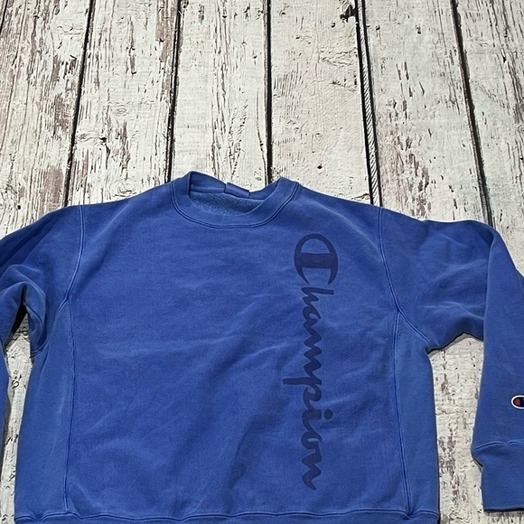 Champion Blue Reverse Weave Crewneck Jumper Pullover Sweatshirt - Picture 4 of 7